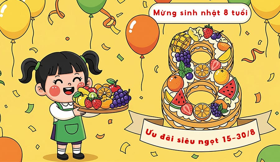Mừng sinh nhật 8 tuổi – Cô Bếu tri ân khách hàng bằng loạt ưu đãi 1 banner sinh nhat