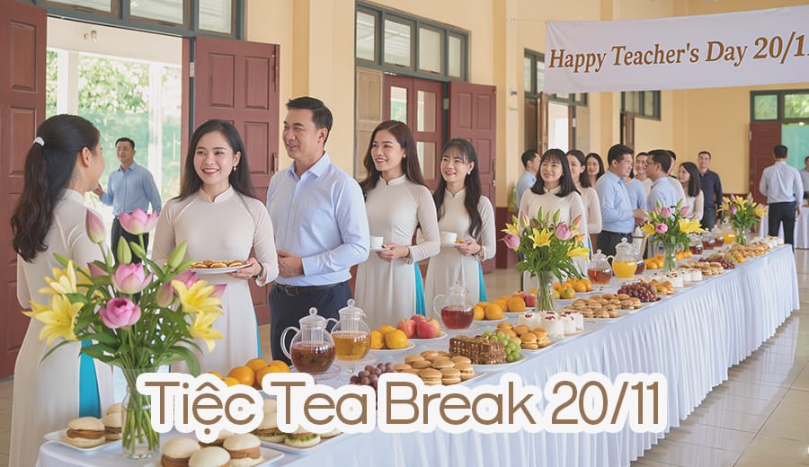 Tổ chức tiệc tea break 20/11 ý nghĩa tại trường 12 tiec tea break 2011